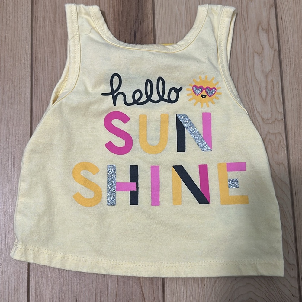 Carter's Cream Tank Top Hello Sunshine Design